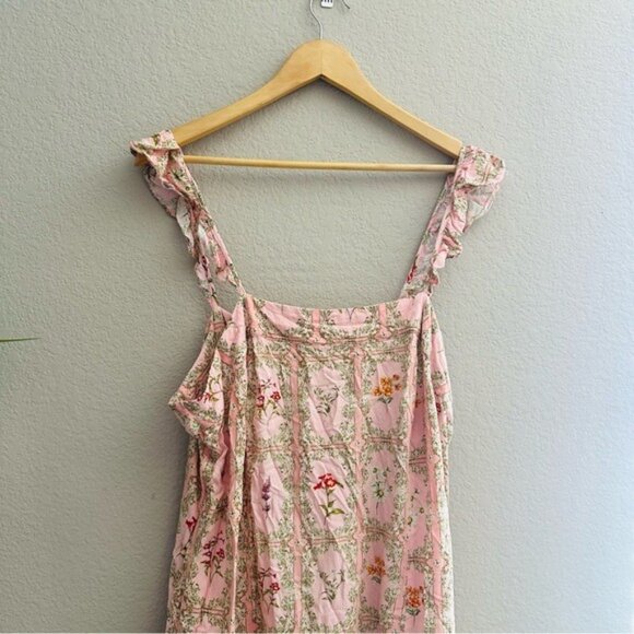 Agua Bendita Target Dainty Floral Tile Flutter Sleeve Mini Dress Size XXL - Picture 5 of 12